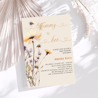 Maman à être fleur sauvage baby shower beige jaune