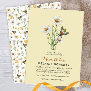 Invitation Maman À Être Fleur sauvage Bumblebee Baby shower
