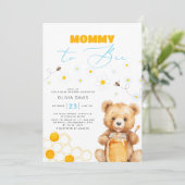 Invitation Maman À Être Miel Bébé Ours Baby shower (Debout devant)