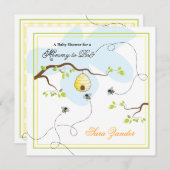 Invitation Maman à l'invitation de baby shower d'abeille (Devant / Derrière)