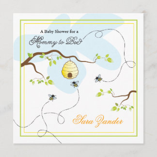 Invitation Maman à l'invitation de baby shower d'abeille