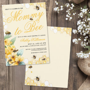 Invitation Maman à une Fête Prénatale pour Bébé sans Genre Dé