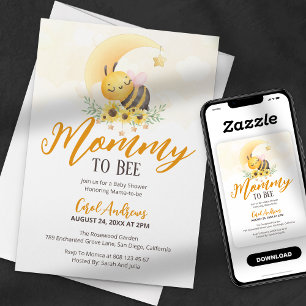 Invitation Maman abeille chérie pour la baby shower Bébé