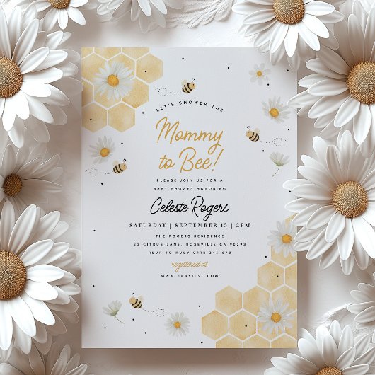 Invitation Maman abeille ! Fête de naissance bébé abeille