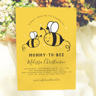 Invitation Maman Abeille Jaune Baby Shower Mixte