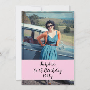 Invitation Maman aquarelle Floral Surprise Photo 60e annivers