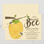 Invitation Maman au baby shower d'abeille (Devant / Derrière)