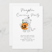 Invitation Maman avec Jack-O'Lantern Citrouille de la fête de (Devant / Derrière)