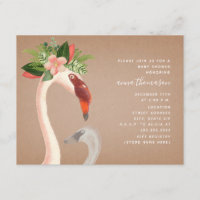 Maman + Baby Flamant rose Cardstock Baby shower in