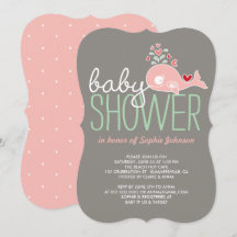 Maman baleine rose enceinte Bébé fille Shower de b