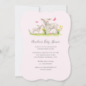 Invitation Maman Bébé Moutons Baby shower doux (Devant)
