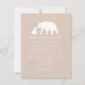 Invitation Maman + Bébé Polar Ours Baby shower rose Par Mail (Devant)