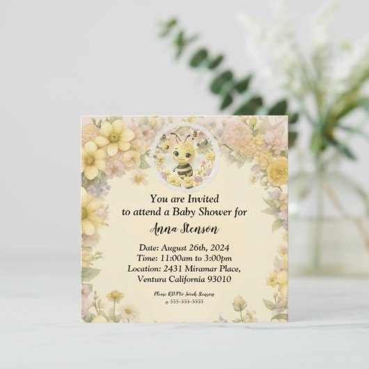 Invitation Maman Bee (Debout devant)