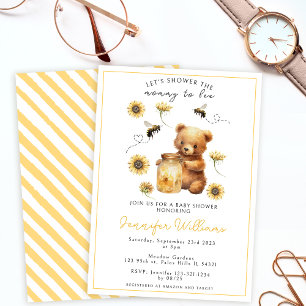 Invitation Maman chérie abeille ours en peluche baby shower