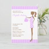 Invitation Maman chic lilas à être baby shower (Debout devant)