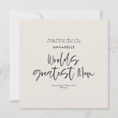 Invitation Maman crème élégant moderne minimaliste photo coll (Dos)