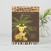 Invitation Maman de jungle de safari d'invitation de baby (Debout devant)