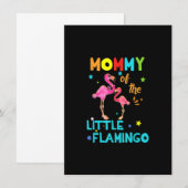 Invitation Maman De Petit Flamant rose Anniversaire Famille C (Devant / Derrière)
