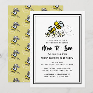 Invitation Maman doit être mignonne Baby shower blanc marguer