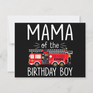 Invitation Maman du garçon d'anniversaire Camion d'incendie p
