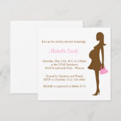 Invitation maman élégante à être ; baby shower (Devant / Derrière)