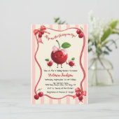 Invitation Maman et jumelles Baby Cherry Baby shower (Debout devant)