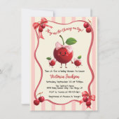 Invitation Maman et jumelles Baby Cherry Baby shower (Devant)