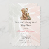 Invitation Maman et moi Teddy Bear Baby shower (Devant / Derrière)