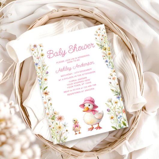 Invitation Maman et petit Baby shower de fille Gosling