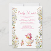 Invitation Maman et petit Baby shower de fille Gosling (Devant)