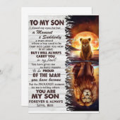 Invitation Maman Lion À Mon Fils J'Ai Fermé Les Yeux  (Devant / Derrière)