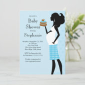 Invitation Maman moderne à être baby shower de garçon (Debout devant)