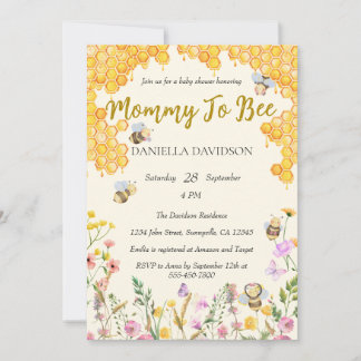 Invitation Maman neutre pour être Baby shower floral