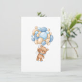 Invitation Maman ou papa Jeu Baby shower Ours Ballons (Debout devant)