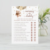 Invitation Maman ou papa Jeu Baby shower Teddy Bear Card (Debout devant)