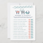 Invitation Maman ou papa jeu sous le Baby shower de la mer (Devant)