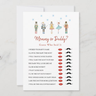 Invitation Maman ou papa Noël Fille Baby shower Jeu