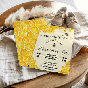 Invitation Maman qui devient une abeille ! Fête prénatale po