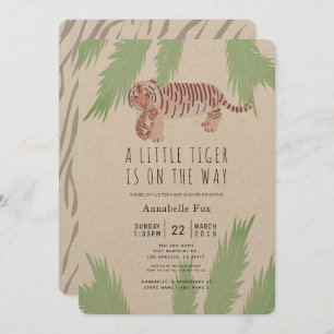 Invitation Maman Tiger & Cub Kraft Baby shower papier Invitat