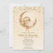 Invitation Maman-to-be Cosy Baby shower de bois Sloth (Devant)