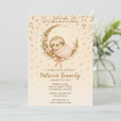 Invitation Maman-to-be Cosy Baby shower de bois Sloth (Debout devant)
