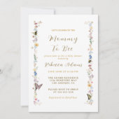 Invitation Maman to Bee Baby shower Fleur sauvage (Devant)
