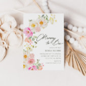 Invitation Maman to Bee | Baby shower Floral Aquarelle