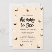 Invitation Maman to Bee Bumblebee Baby shower floral (Devant)