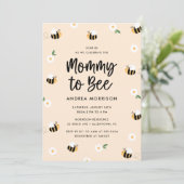 Invitation Maman to Bee Bumblebee Baby shower floral (Debout devant)