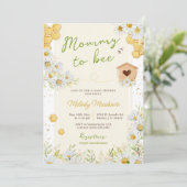 Invitation Maman to Bee Bumblebee Baby shower neutre entre le (Debout devant)