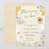 Invitation Maman to Bee Bumblebee Baby shower neutre entre le (Devant / Derrière)