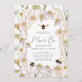 Invitation Maman to Bee Chamomile & Daisies Baby shower rose (Devant / Derrière)