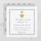 Invitation Maman to Bee Gold Parties scintillant Baby shower (Devant / Derrière)