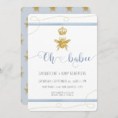 Invitation Maman to Bee Gold Parties scintillant Baby shower (Devant / Derrière)
